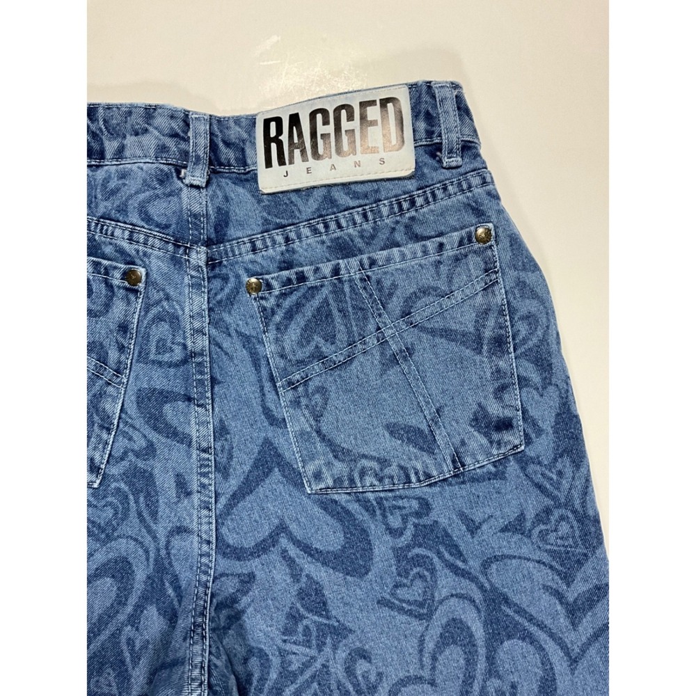 The Ragged Priest Crush Jeans High Waisted Straight Leg Womens 28 Wavy Heart - Picture 14 of 16